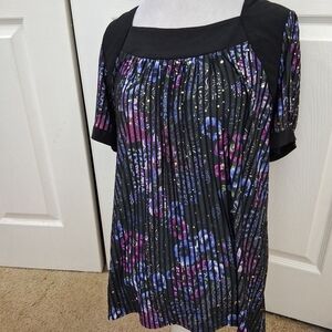 Jane & Eric Sequin Blouse In Hues Of Blue & Purple    Size 1X
